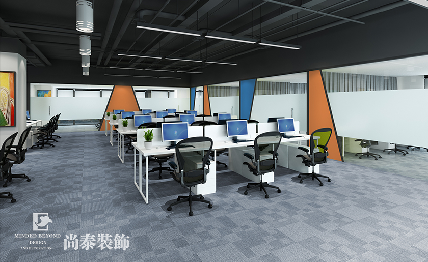 3600㎡現代簡約辦公室裝修設計 | 環球易購