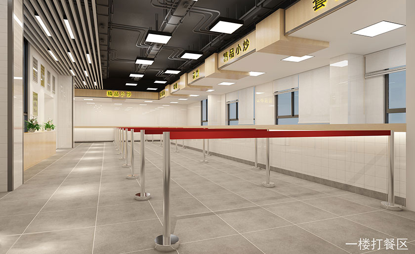 1300㎡員工餐廳裝修效果圖 | 凱中精密技術