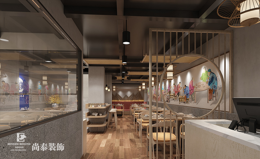 100平米牛肉湯粉店裝修設(shè)計(jì) | 潮人牛坊