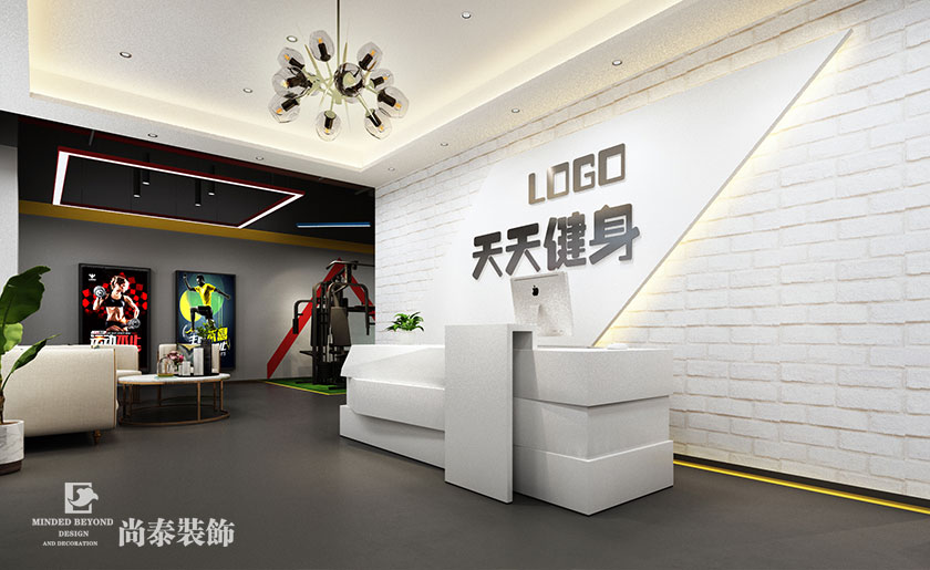 loft工業風健身房裝修效果圖-天天健身
