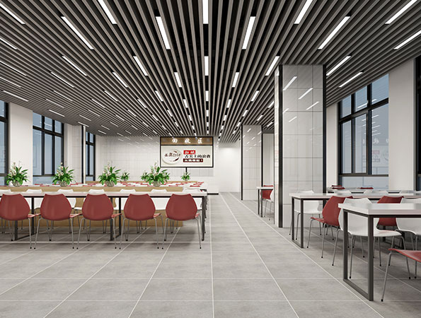 1300㎡員工餐廳裝修效果圖 | 凱中精密技術