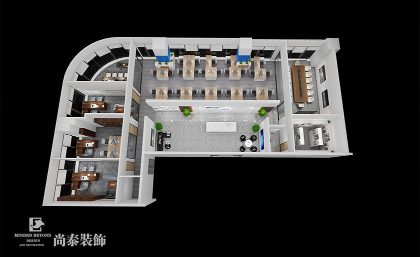300平深圳現代簡約風格辦公室裝修效果圖
