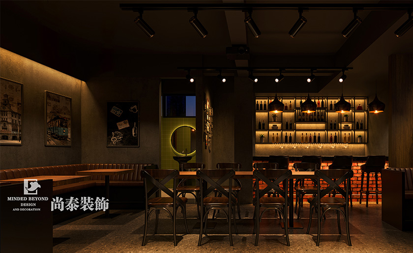 深圳寶安100平米工業(yè)風(fēng)清吧酒吧裝修設(shè)計案例