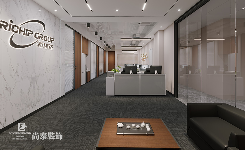 深圳福田辦公室裝修：漢國中心220平米科技公司寫字樓辦公室設(shè)計